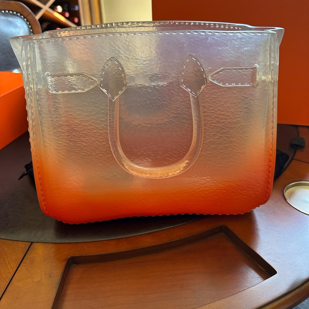 Nothing Personal Birkin Handbag/Purse Bag/Frosted Resin Flower Vase, Orange